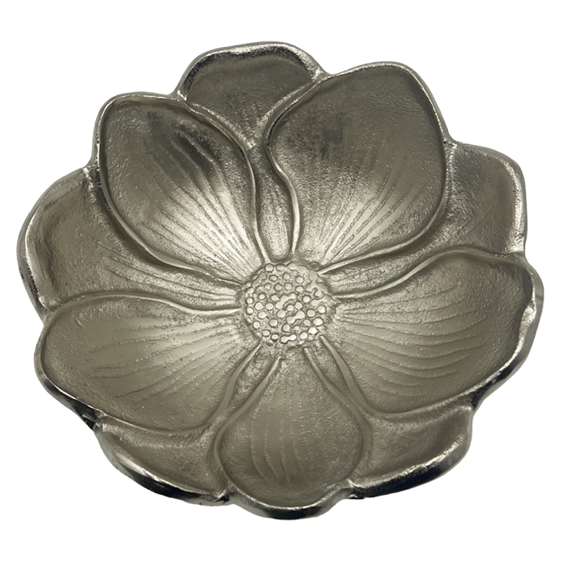 Bergamo Art 11 Inch Wide Decorative Handmade Aluminum Modern Lotus Flower Bowl