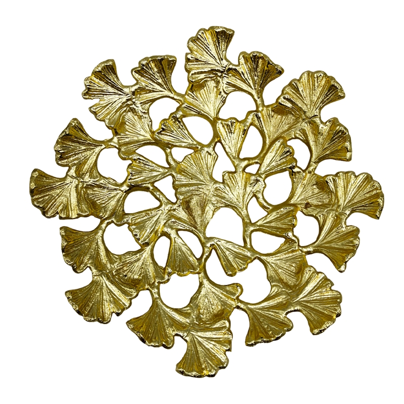 Bergamo Art 11.5 Inch Wide Decorative Handmade Aluminum Leaf Platter