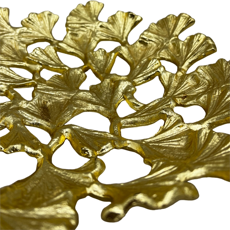 Bergamo Art 11.5 Inch Wide Decorative Handmade Aluminum Leaf Platter