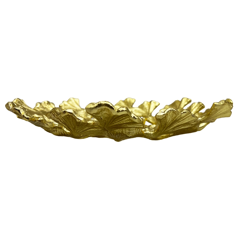 Bergamo Art 11.5 Inch Wide Decorative Handmade Aluminum Leaf Platter
