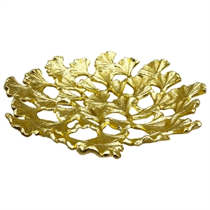 Bergamo Art 11.5 Inch Wide Decorative Handmade Aluminum Leaf Platter