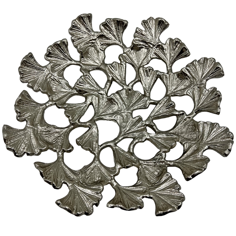 Bergamo Art 11.5 Inch Wide Decorative Handmade Aluminum Leaf Platter