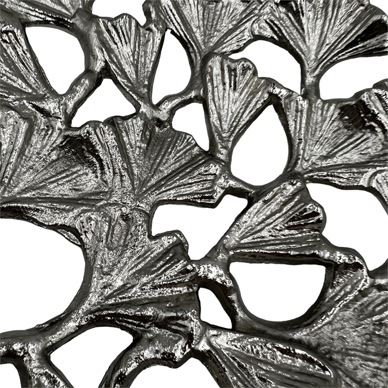 Bergamo Art 11.5 Inch Wide Decorative Handmade Aluminum Leaf Platter