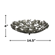 Bergamo Art 15 Inch Wide Decorative Handmade Aluminum Ginkgo Leaf Bowl