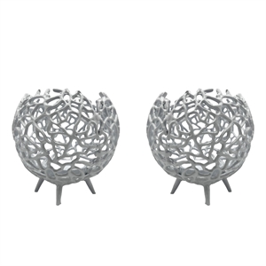 Bergamo Art Decorative Handmade Aluminum Round Votive Candle holder Set of 2