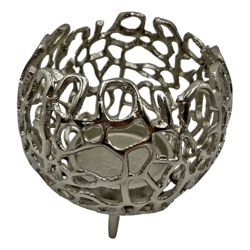 Bergamo Art Decorative Handmade Aluminum Round Votive Candle holder Set of 2