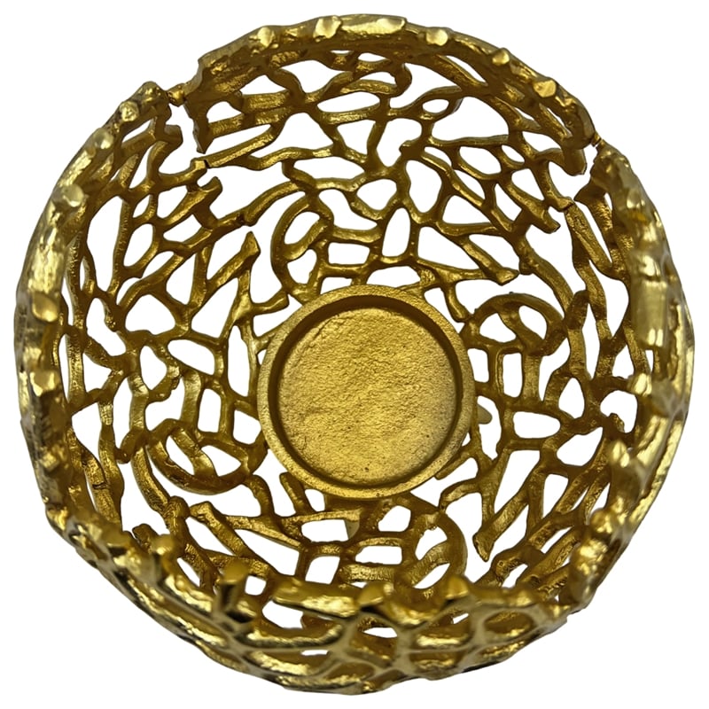 Bergamo Art Decorative Handmade Aluminum Round Votive Candle holder Set of 2