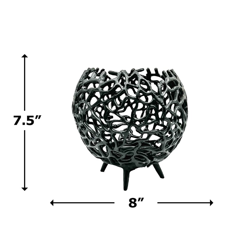 Bergamo Art Decorative Handmade Aluminum Round Votive Candle holder Set of 2