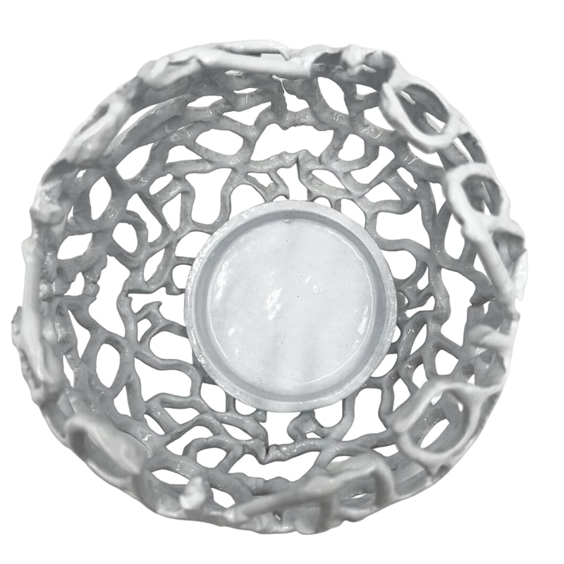 Bergamo Art Decorative Handmade Aluminum Round Votive Candle holder Set of 2