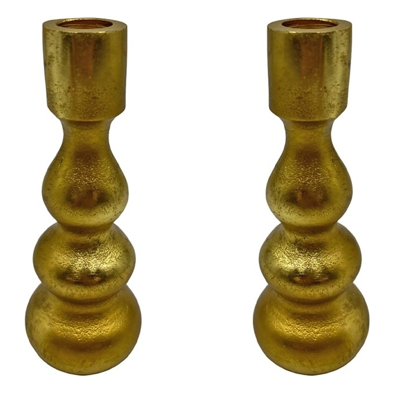 Bergamo Art 7 Inch Decorative Handmade Aluminum Modern Candle holder Set of 2