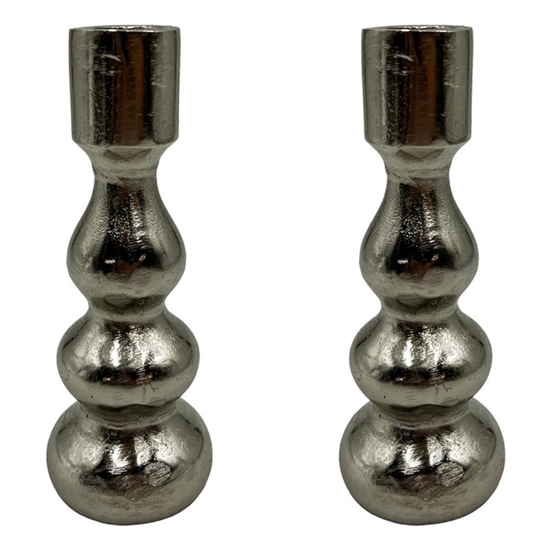 Bergamo Art 7 Inch Decorative Handmade Aluminum Modern Candle holder Set of 2