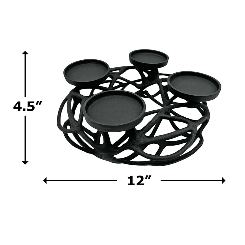 Bergamo Art 12 Inch Decorative Handmade Aluminum Modern T-Light Candle holder
