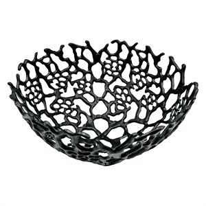 Bergamo Art 17&quot Decorative Handmade Aluminum Modern Bird Nest Bowl in Black