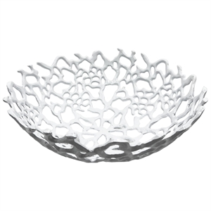 Bergamo Art 16&quot Decorative Handmade Aluminum Modern Bird Nest Bowl in White