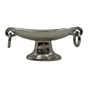 Bergamo Art 16&quot Decorative Handmade Aluminum Modern Pedestal Bowl in Nickel