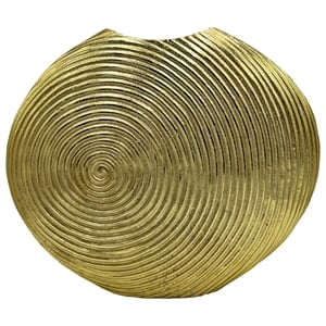 Bergamo Art 20&quot Wide Decorative Handmade Aluminum Shell Flower Vase in Gold