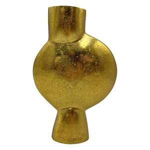 Bergamo Art 8.5&quot Decorative Handmade Aluminum Abstract Round Flower Vase in Gold
