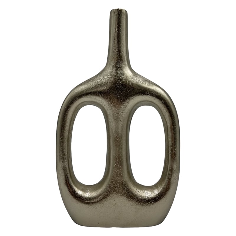 Bergamo Art 15 Inch Tall Decorative Handmade Aluminum Skinny Jug Flower Vase