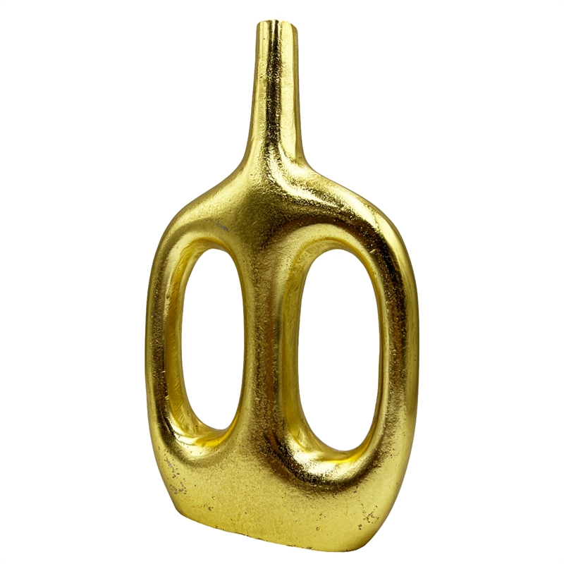 Bergamo Art 15 Inch Tall Decorative Handmade Aluminum Skinny Jug Flower Vase