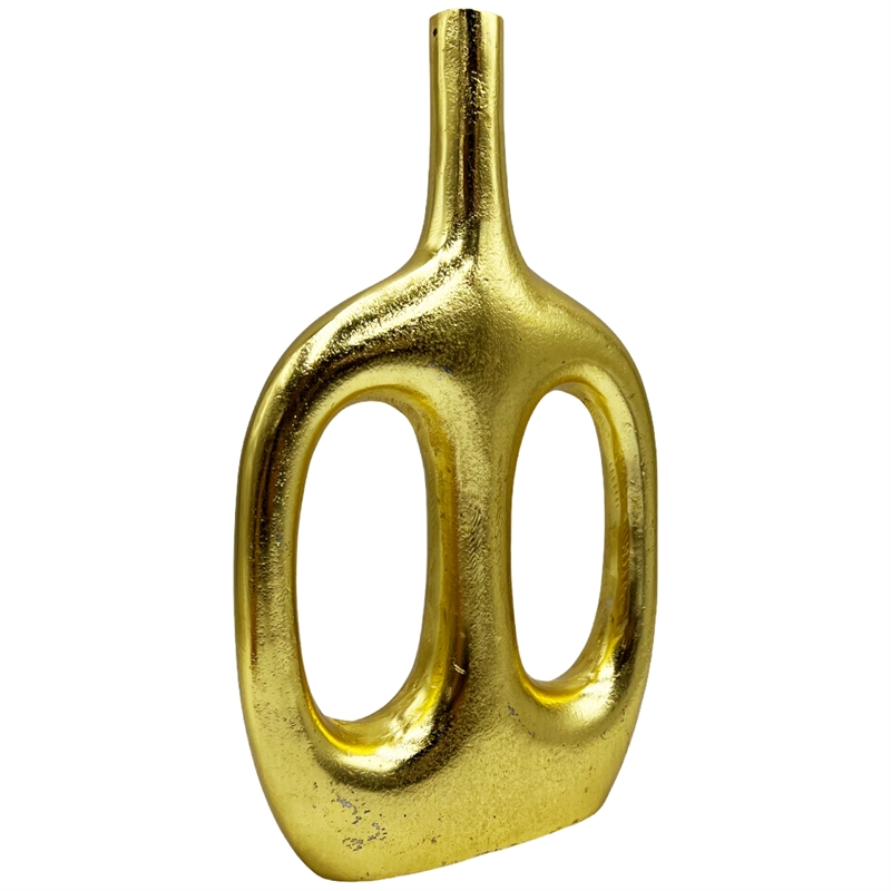 Bergamo Art 15 Inch Tall Decorative Handmade Aluminum Skinny Jug Flower Vase