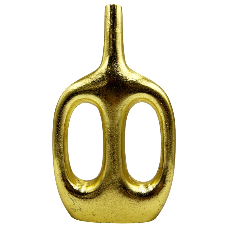 Bergamo Art 15 Inch Tall Decorative Handmade Aluminum Skinny Jug Flower Vase