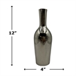 Bergamo Art 12 Inch Tall Decorative Handmade Aluminum Bottle Flower Vase