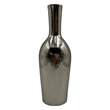 Bergamo Art 12 Inch Tall Decorative Handmade Aluminum Bottle Flower Vase
