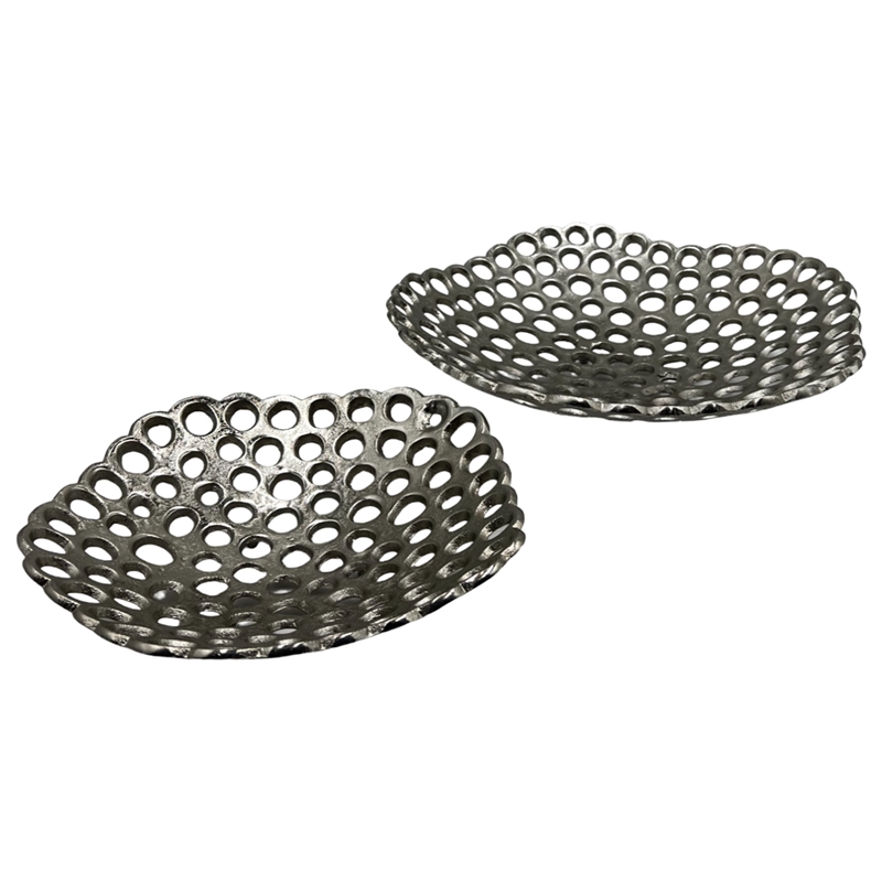 Bergamo Art Set of 2 Decorative Handmade Aluminum Pentagon Bowl