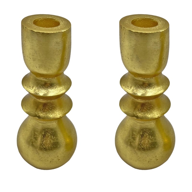 Bergamo Art 7 Inch Decorative Handmade Aluminum Modern Candle holder Set of 2