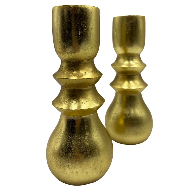 Bergamo Art 7 Inch Decorative Handmade Aluminum Modern Candle holder Set of 2