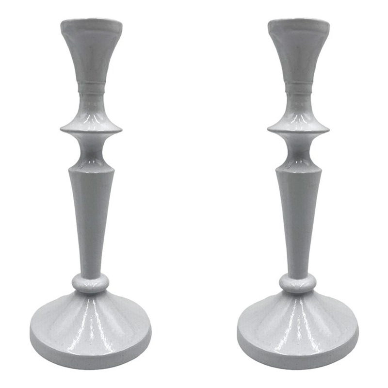 Bergamo Art 8 Inch Decorative Handmade Aluminum Artistic Candle holder Set of 2