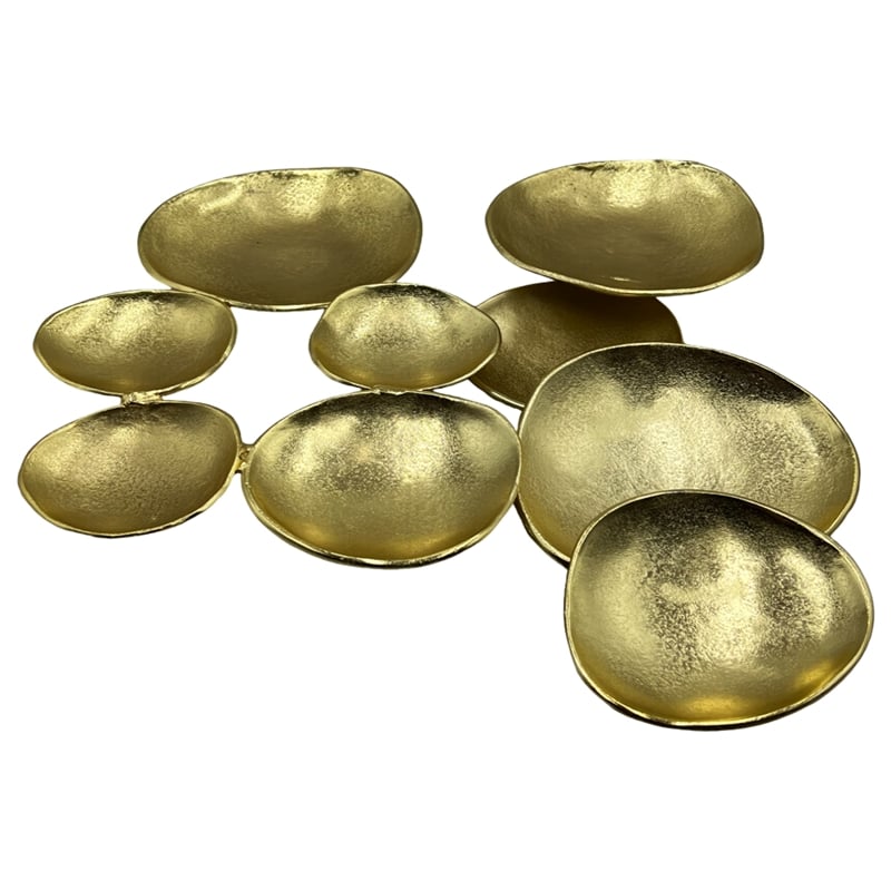 Bergamo Art Aluminum Irregular Round Wall Art Decoration in Gold