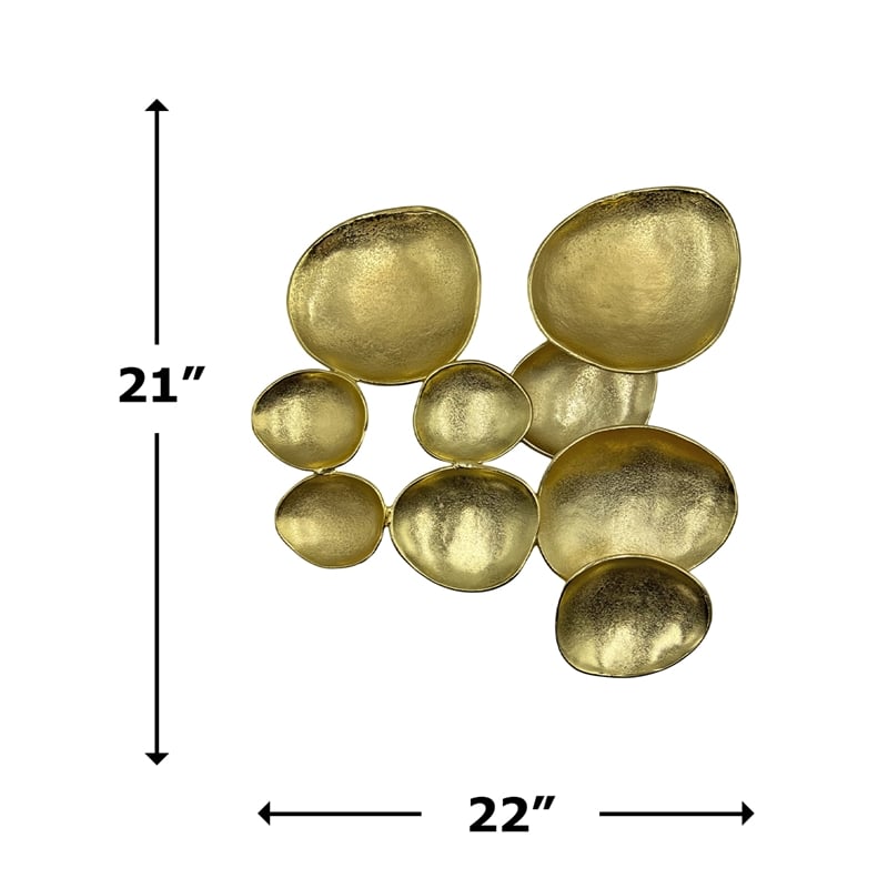 Bergamo Art Aluminum Irregular Round Wall Art Decoration in Gold