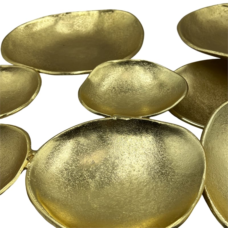 Bergamo Art Aluminum Irregular Round Wall Art Decoration in Gold