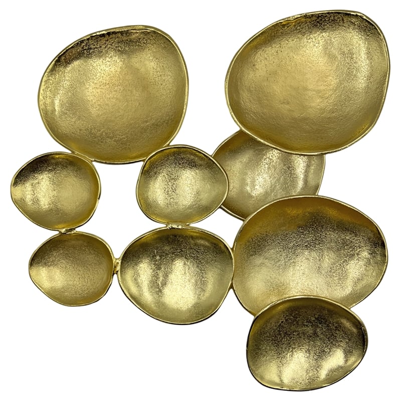 Bergamo Art Aluminum Irregular Round Wall Art Decoration in Gold
