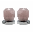 Bergamo Art Chrome Brass Bathroom Faucet with Pink Rose Quartz Handles