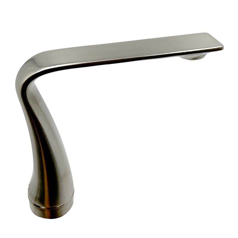 Bergamo Art Brushed Nickel Brass Bathroom Faucet with Pink Rose Quartz Handles