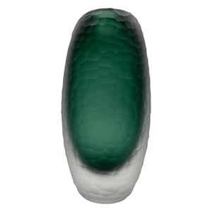 Bergamo Art 11&quot Premium Contemporary Glass Flowers Vase  in Turquoise