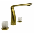 Bergamo Art Gold Brass Bathroom Faucet with White Rock Crystal Handles