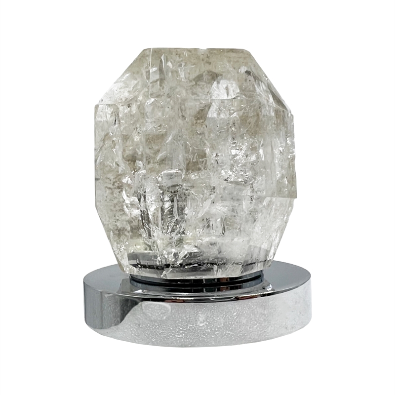 Bergamo Art Chrome Brass Bathroom Faucet with White Rock Crystal Handles