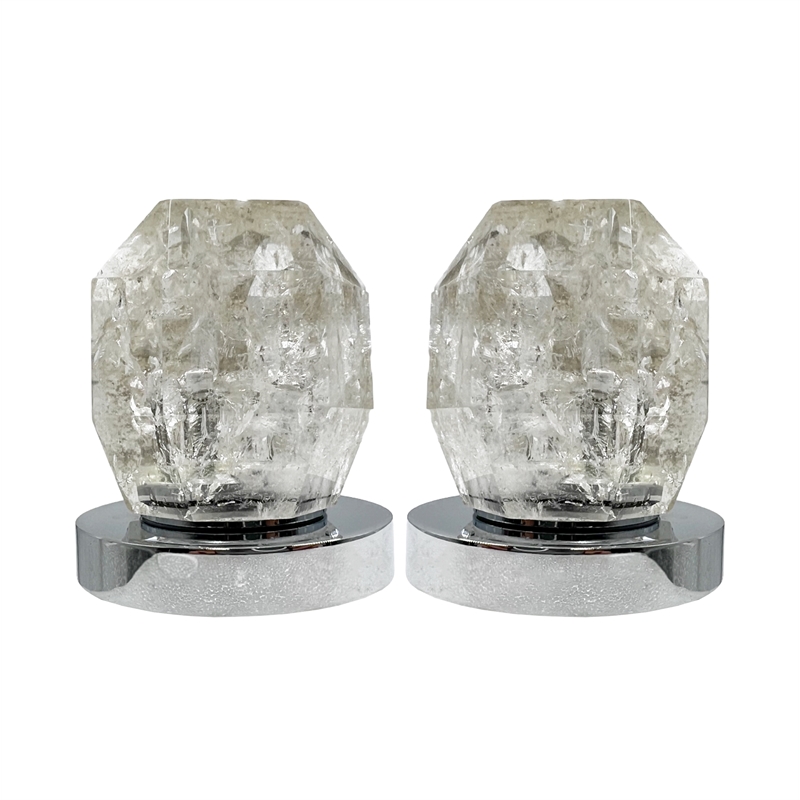 Bergamo Art Chrome Brass Bathroom Faucet with White Rock Crystal Handles