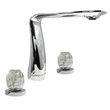 Bergamo Art Chrome Brass Bathroom Faucet with White Rock Crystal Handles