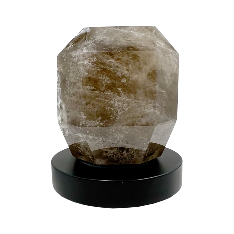 Bergamo Art Matte Black Brass Bathroom Faucet with Dark Rock Crystal Handles