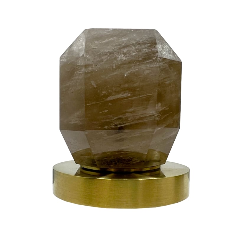 Bergamo Art Gold Brass Bathroom Faucet with Dark Rock Crystal Handles