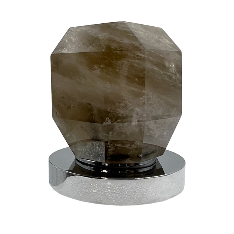 Bergamo Art Chrome Brass Bathroom Faucet with Dark Rock Crystal Handles