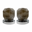 Bergamo Art Chrome Brass Bathroom Faucet with Dark Rock Crystal Handles