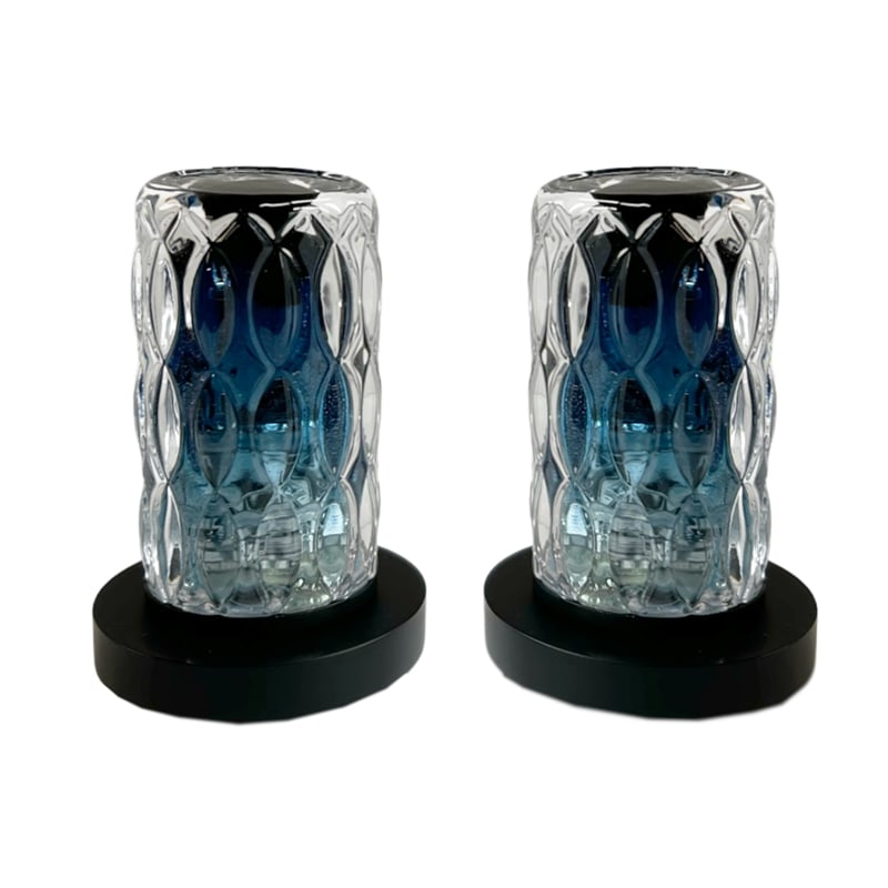 Bergamo Art Matte Black Brass Bathroom Faucet with Blue Glass Handles
