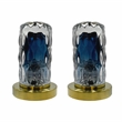 Bergamo Art Gold Brass Bathroom Faucet with Blue Glass Handles