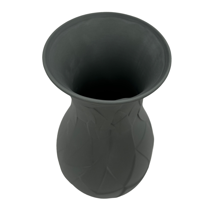 Bergamo Art 12 Inch Tall Ceramic Flower Vase in Grey