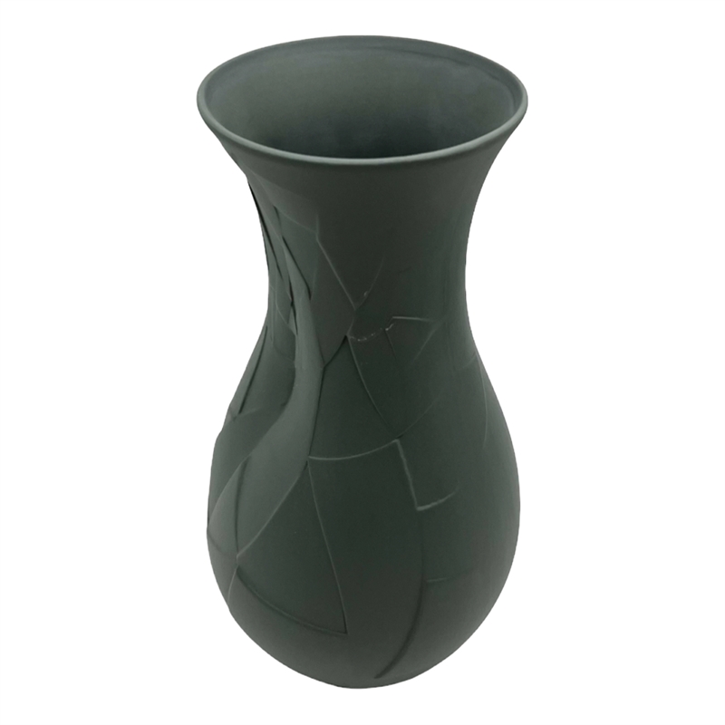 Bergamo Art 12 Inch Tall Ceramic Flower Vase in Grey